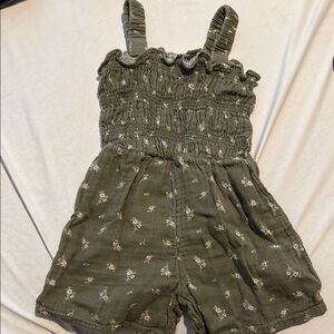 Old Navy Green Jumpsuit with Smocked Bodice